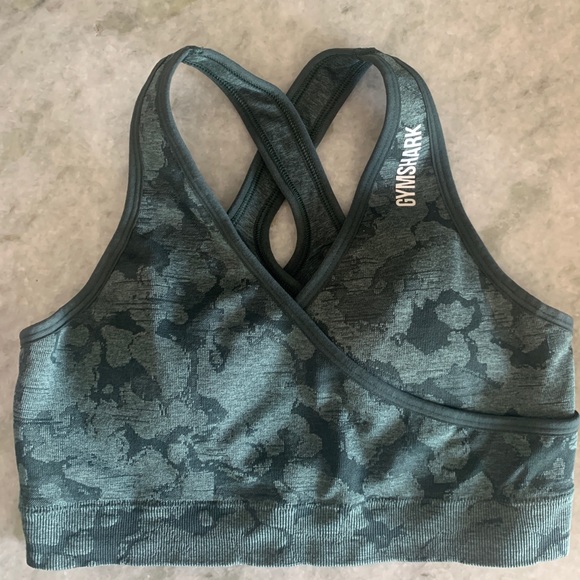 Gymshark Camo Obsidian Green Bra - Picture 3 of 5